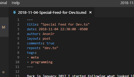 (side note: need to fix the highlighting/rendering of markdown code in posts&hellip;)